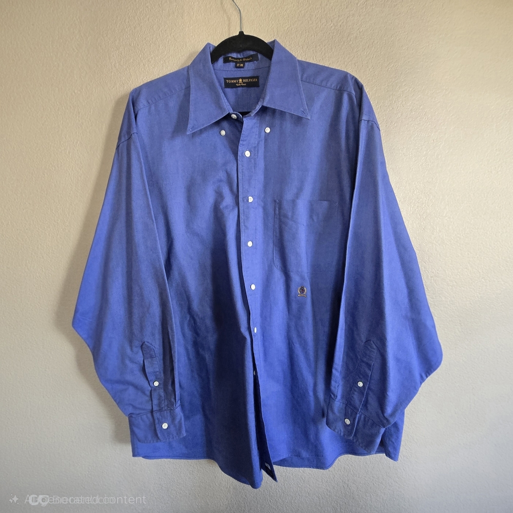 Tommy Hilfiger Men's Casual Blue Button‎ Down Shirt
